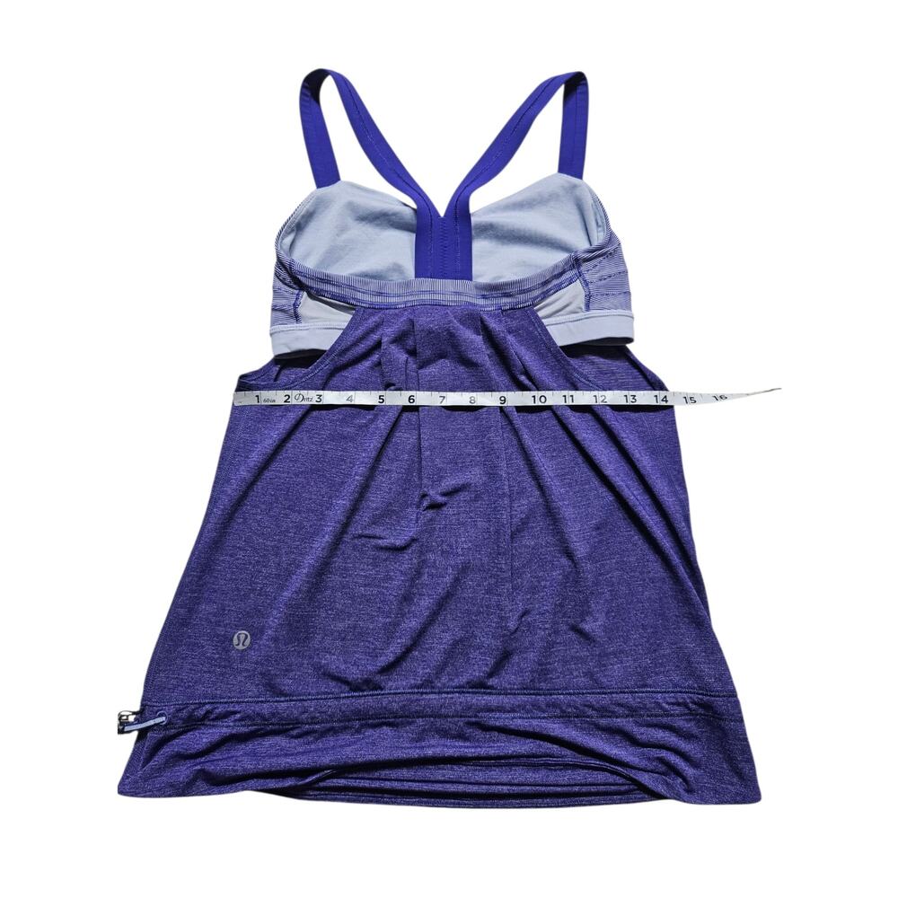 Lululemon Women's Rest Less Tank Top Heathered Bruised Berry Stripes Size 6 - Picture 7 of 8